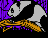 Dibuix Ós panda menjant pintat per janet bernadet bo