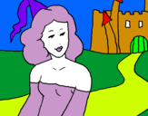 Dibuix Princesa i castell pintat per PRINCESA MACA
