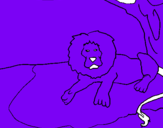 Dibuix Rei lleó pintat per JOAN