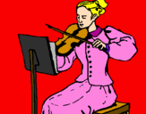Dibuix Dama violinista pintat per mariona