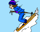 Dibuix Esquiadora pintat per mariona