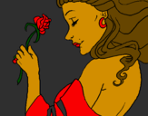 Dibuix Princesa amb una rosa pintat per LAURA 