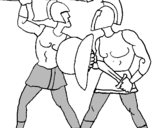 Dibuix Lluita de gladiadors pintat per  pol