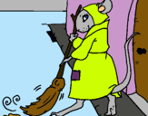 Dibuix La rateta que escombrava l'escaleta 1 pintat per rat