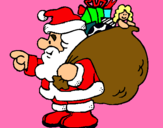 Dibuix Pare Noel amb el sac de regals  pintat per laura   griera