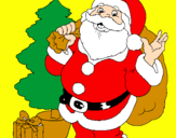 Dibuix Santa Claus i un arbre de nadal  pintat per oriol