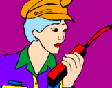 Dibuix Policia amb el walkie pintat per XENIA