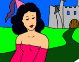 Dibuix Princesa i castell pintat per noemi rubau