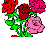 Dibuix Ram de roses pintat per Nora