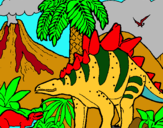 Dibuix Família de Tuojiangosauris pintat per arnau  6   alabart  calvo