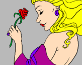 Dibuix Princesa amb una rosa pintat per paula