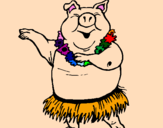 Dibuix Porc hawaià pintat per Dani