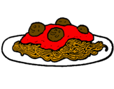 Dibuix Espaguetis amb carn pintat per demi lovato