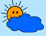 Dibuix Sol i núvol pintat per MARIA