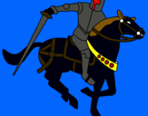 Dibuix Cavaller a cavall IV pintat per MARTI