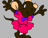 Dibuix Rata amb vestit  pintat per anita