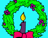 Dibuix Corona de nadal i una espelma pintat per julia  dalmau