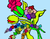 Dibuix Ram de flors pintat per Mariona de castro