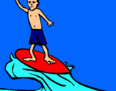 Dibuix Surfista pintat per genis