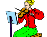 Dibuix Dama violinista pintat per Melody