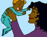 Dibuix Mare amb la seva nadó pintat per Laia
