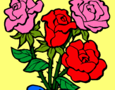 Dibuix Ram de roses pintat per DAVID