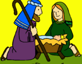 Dibuix Adoren al nen Jesús  pintat per marta