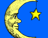 Dibuix Lluna i estrella pintat per idoia