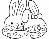 Dibuix Conills enamorats pintat per miguel