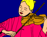 Dibuix Violinista  pintat per cristina vilar