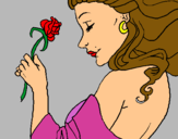 Dibuix Princesa amb una rosa pintat per MARGA