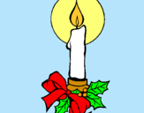 Dibuix Espelma de nadal pintat per edupt