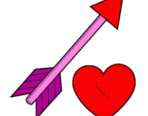 Dibuix Fletxa i cor  pintat per  marifer zamarron