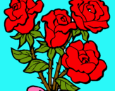 Dibuix Ram de roses pintat per Joan 