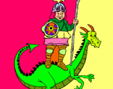Dibuix Sant Jordi i el drac pintat per ERICETE