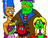 Dibuix Família de monstres pintat per marc raya