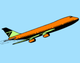 Dibuix Avió en l'aire  pintat per LLUC