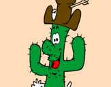 Dibuix Cactus amb barret  pintat per ALEX