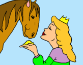 Dibuix Princesa i cavall pintat per prinsesa cabai
