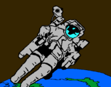 Dibuix Astronauta en l'espai pintat per joan  valle  soler