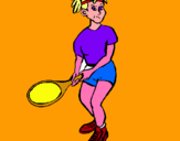 Dibuix Noia tennista pintat per eric