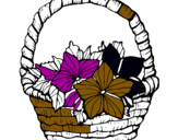 Dibuix Cistell amb flors 2 pintat per nuri capdevila