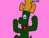 Dibuix Cactus amb barret  pintat per judit ferrer