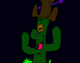 Dibuix Cactus amb barret  pintat per ton bardina bernadich