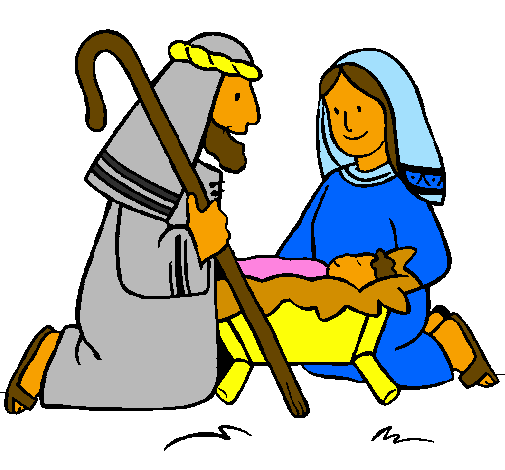 Dibuix Adoren al nen Jesús  pintat per pasebre