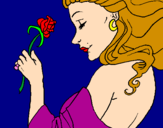 Dibuix Princesa amb una rosa pintat per laura abella