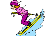 Dibuix Esquiadora pintat per Claudia