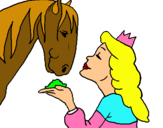 Dibuix Princesa i cavall pintat per AINA