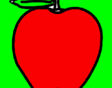 Dibuix poma pintat per fruita  laia