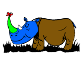 Dibuix Rinoceront i Papallona pintat per arnau